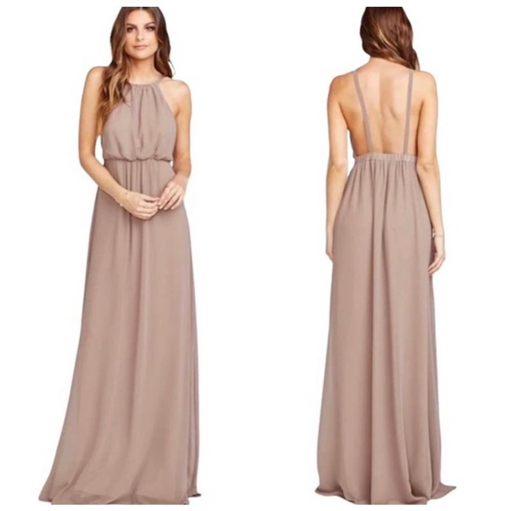 SHOW ME YOUR MUMU womens‎ dress Amanda Sz XS halter taupe maxi fairy dainty